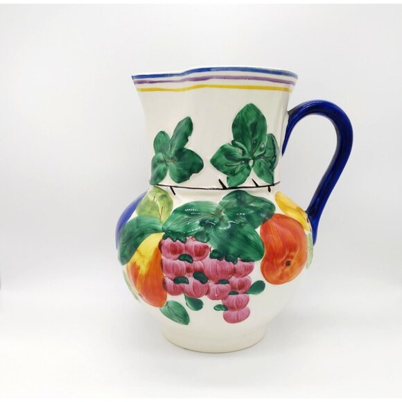 Vintage Ditmar Urbach Art Pottery Pitcher Vase Jug Hand Painted Czechoslovakia - Picture 14 of 14